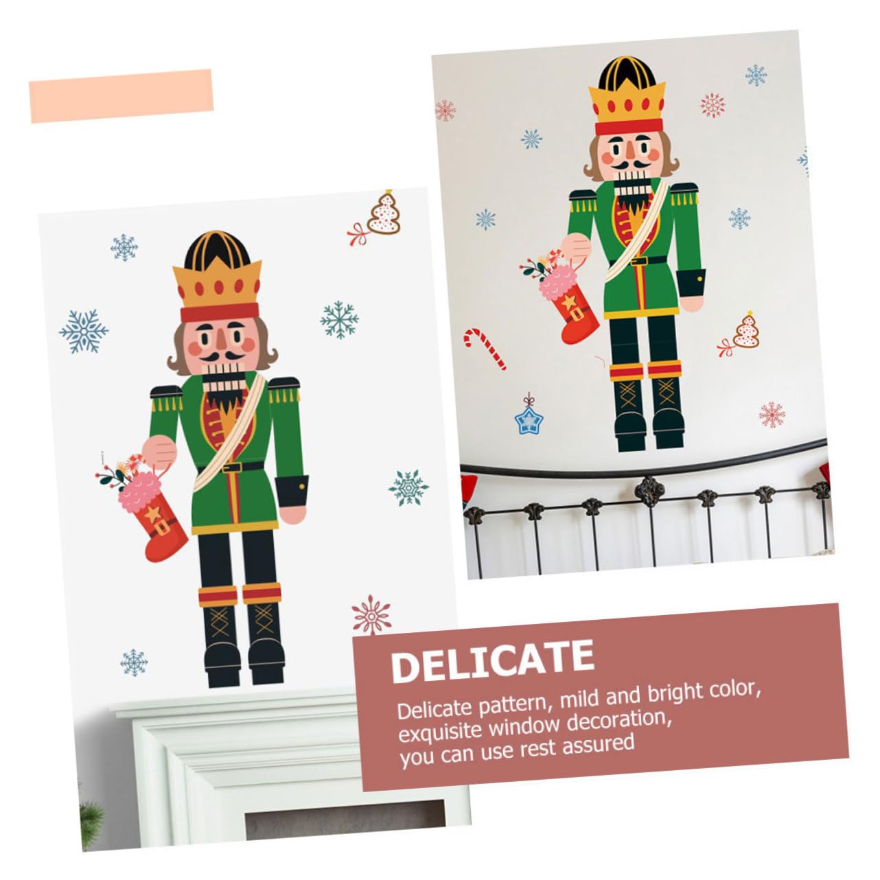 TOPBATHY 4 Hojas Pegatinas navideñas para Ventanas Feliz Navidad calcomanías de Pared Decoraciones de Ventana de Copos de Nieve Christmas Decorations Adornos navideños Decoración navideña