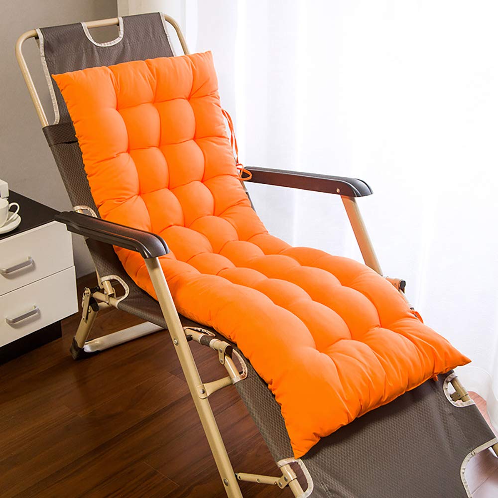 Cojín de tumbona portátil color naranja de 48x170cm para sillas con patio oscilación