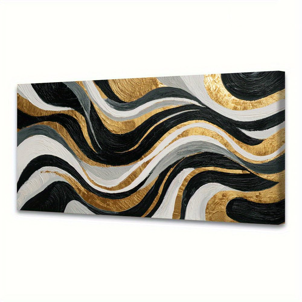 UUDEZO Framed Modern Abstract Canvas Artwork - Oil Paintings on Canvas Modern Art Wall Decor(20x40cm(8x16in)