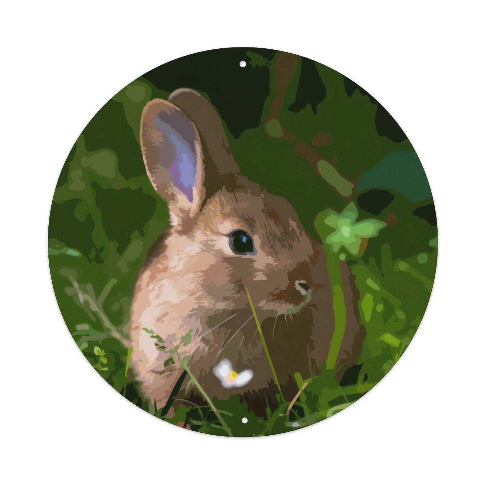 Animal Artwork Domestic Rabbit Vintage Metal Tin Sign Plaque Wall Decor for Cafe, Club Bar, Office, Garden Metal Poster 8x8Inch