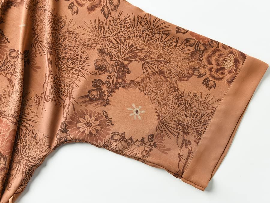 Ledamon Women's Kimono Long Robe - Classic Floral Bathrobe Nightgown - Image 6