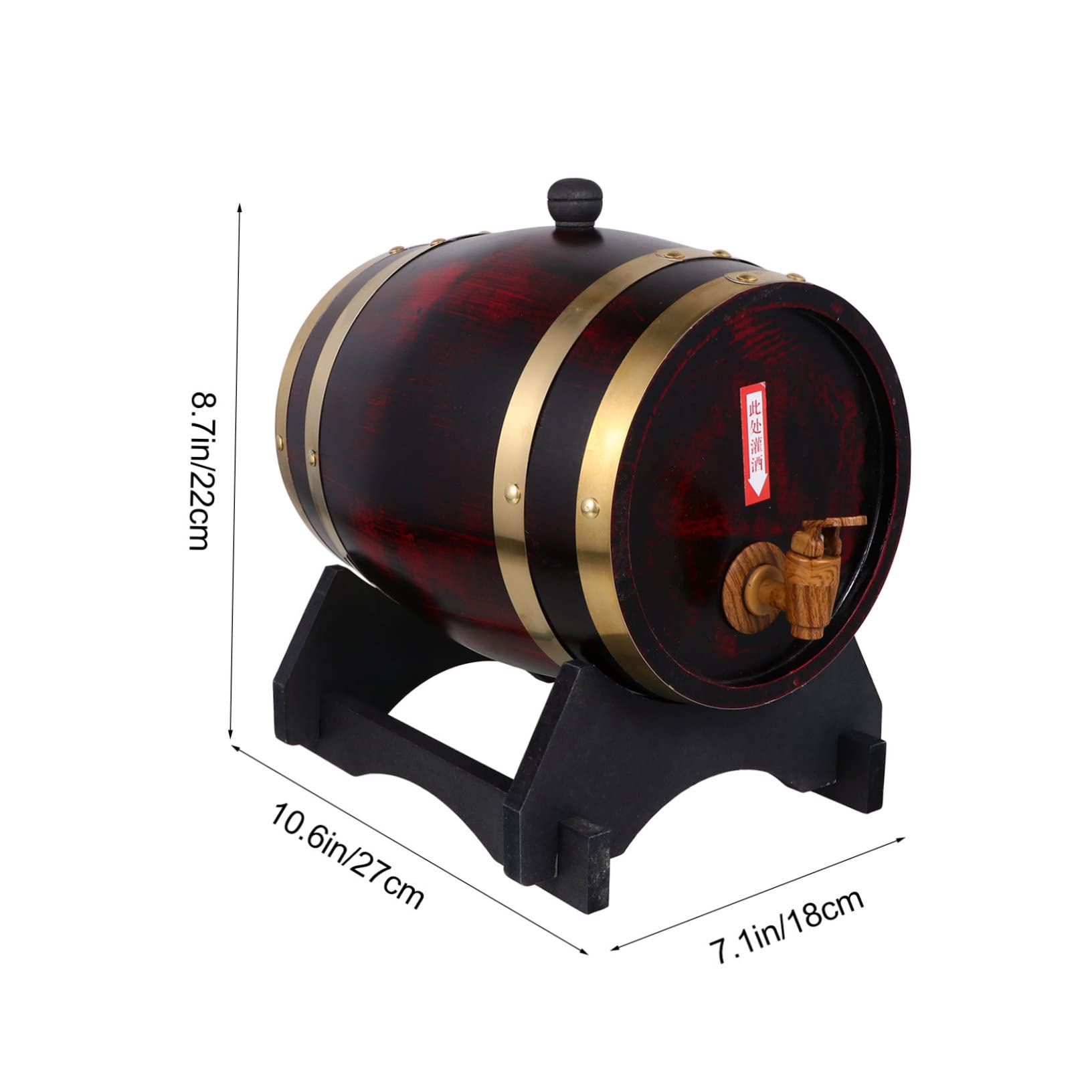 COLLBATH Rustic Pine Wood Wine and Beer Barrel Vintage Style Bucket for Bar Home Kitchen Club Dec