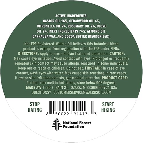 Miniatura 2 de WALRUS OIL - Repelente de insectos de Logger, bálsamo repelente de mosquitos a base de plantas de 2 onzas con madera de cedro y citronela, sin Deet,