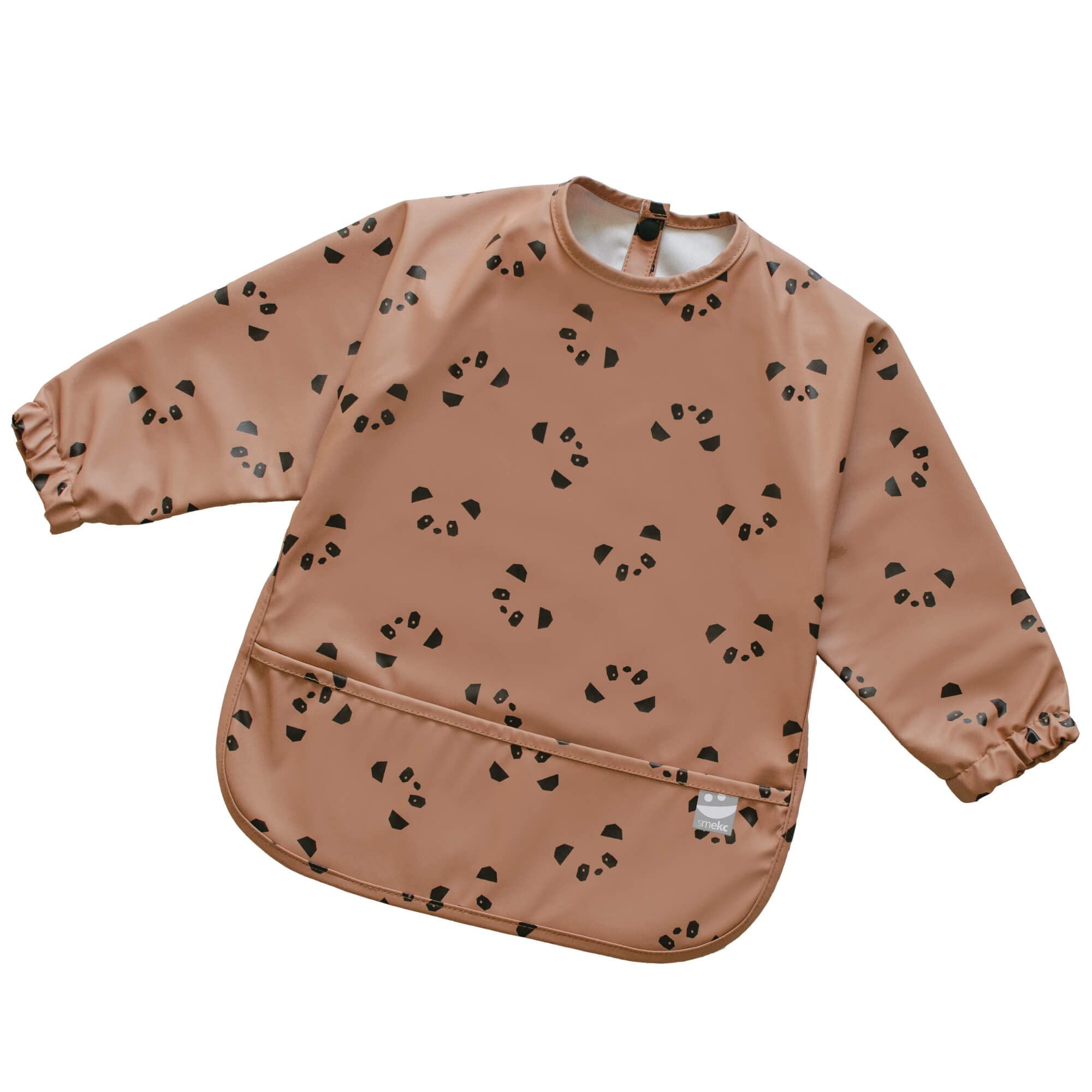 Long Sleeve Bib, Baby Toddler Bib, 6-24 Months, Waterproof Mess-Proof Fabric, Art Smock, Catch-All Pocket, Feeding Bib