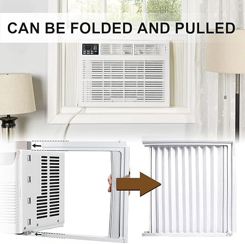 Miniatura 2 de Paneles laterales de aire acondicionado de ventana con marco, kit de cortina de relleno de acordeón de CA para habitación, panel lateral de CA con