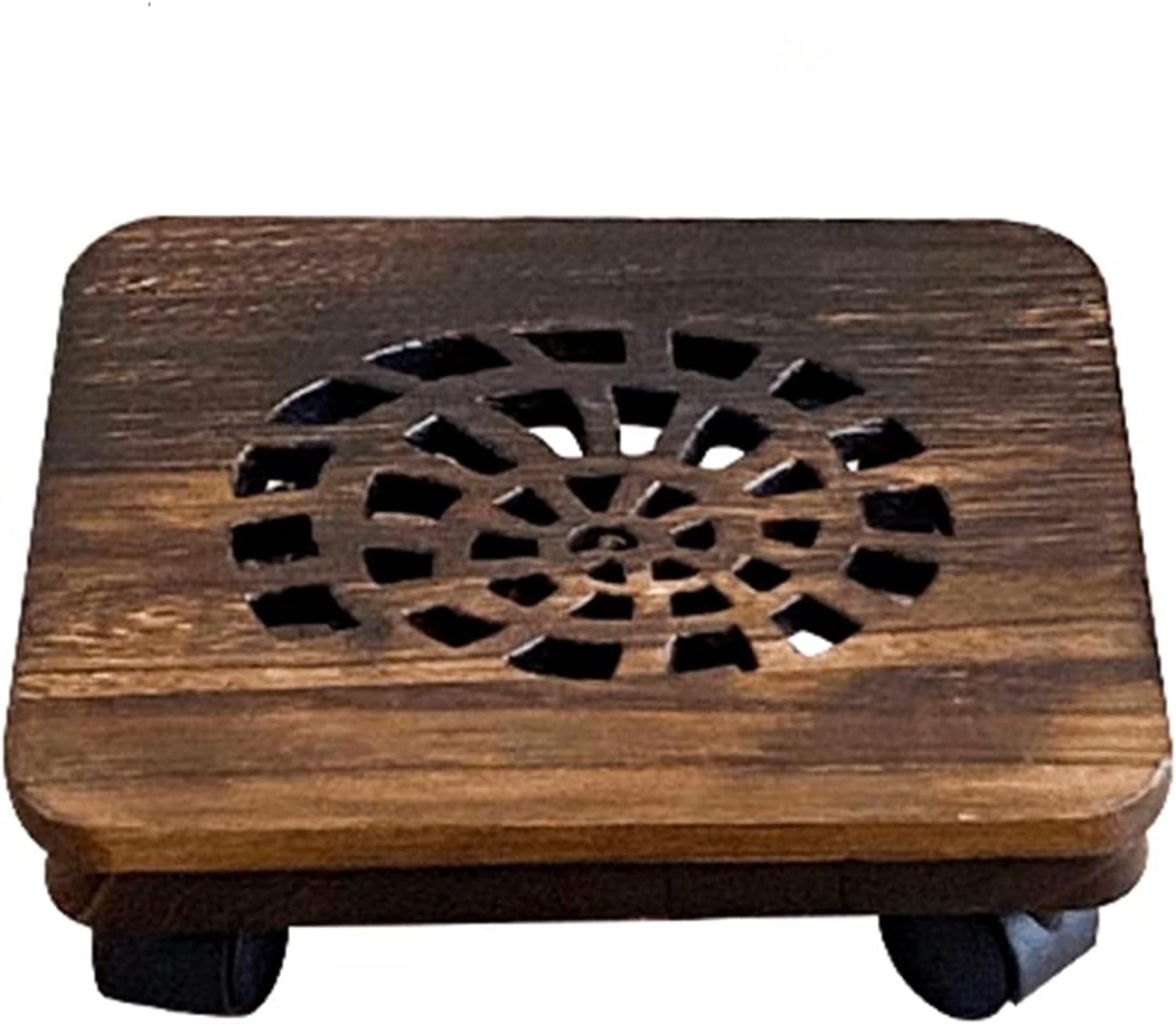 Wooden Vase Base Plant Caddy with Easy Moving Caster Wheels Movable Planter Dolly Trolley Tray Pallet Outdoor Indoor Tree Flower Stand Planter Wooden Vase Stand (Color : B, Size : 21cm)