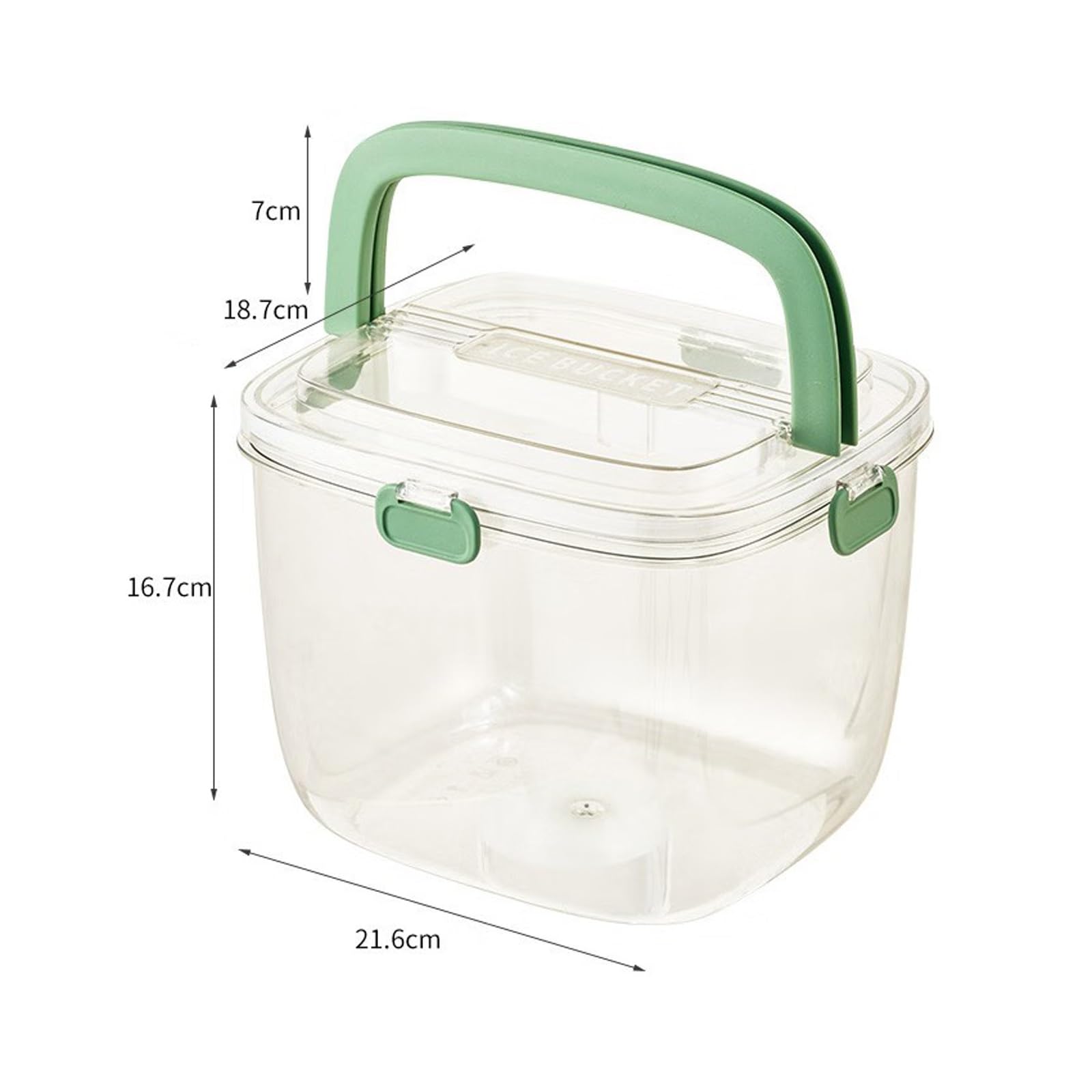 Fiesta Cubo de hielo con tapa impermeable, mango y pinza de hielo, cubo de bebidas de plástico para cena al aire libre cubo de hielo aislado enfriador(Beige)