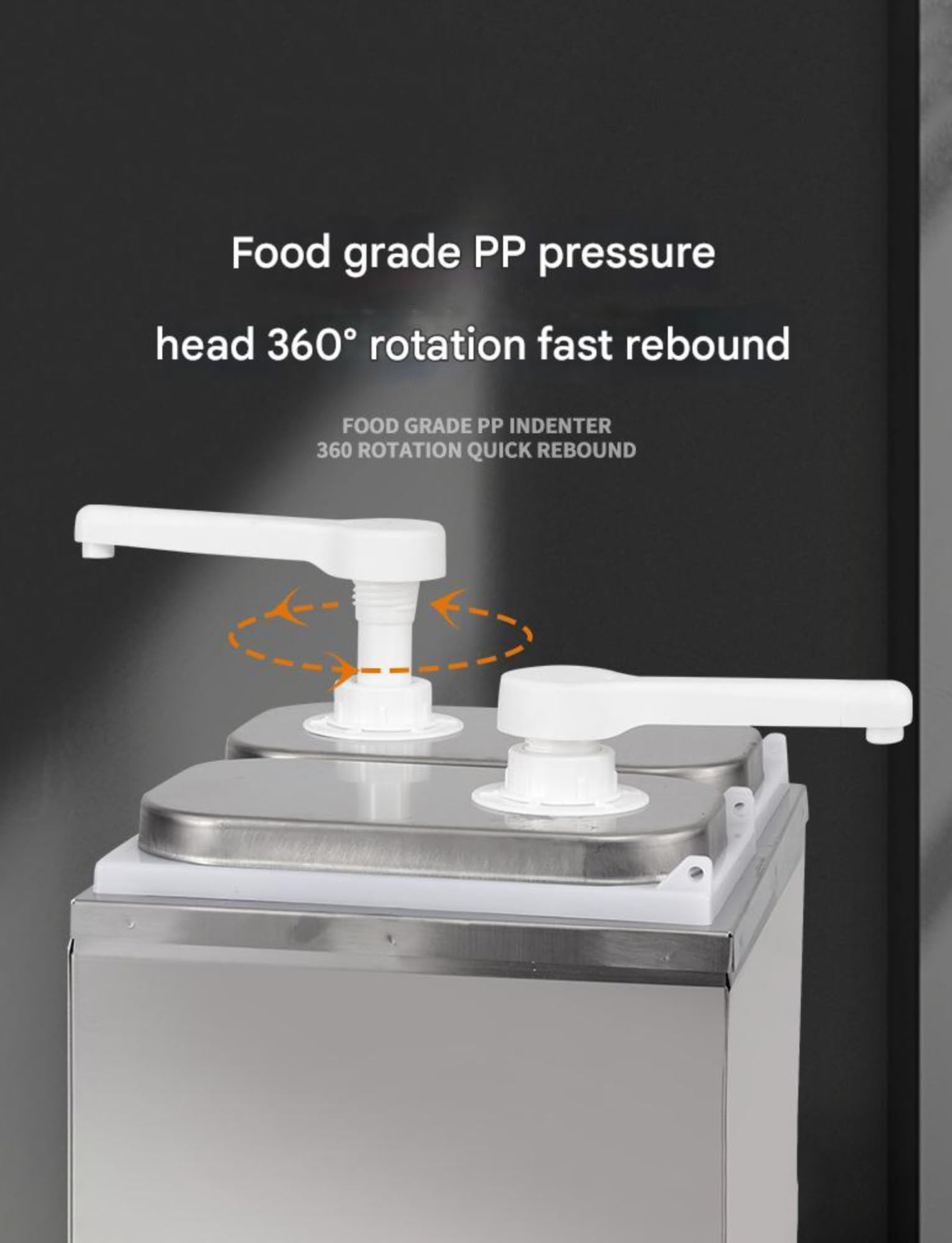 Bomba de salsa, dispensador de bomba de salsa de 2 litros, dispensador de salsa, estación de bombeo de condimentos de acero inoxidable, dispensador de salsa for cocina, uso doméstico(2L triple pump)