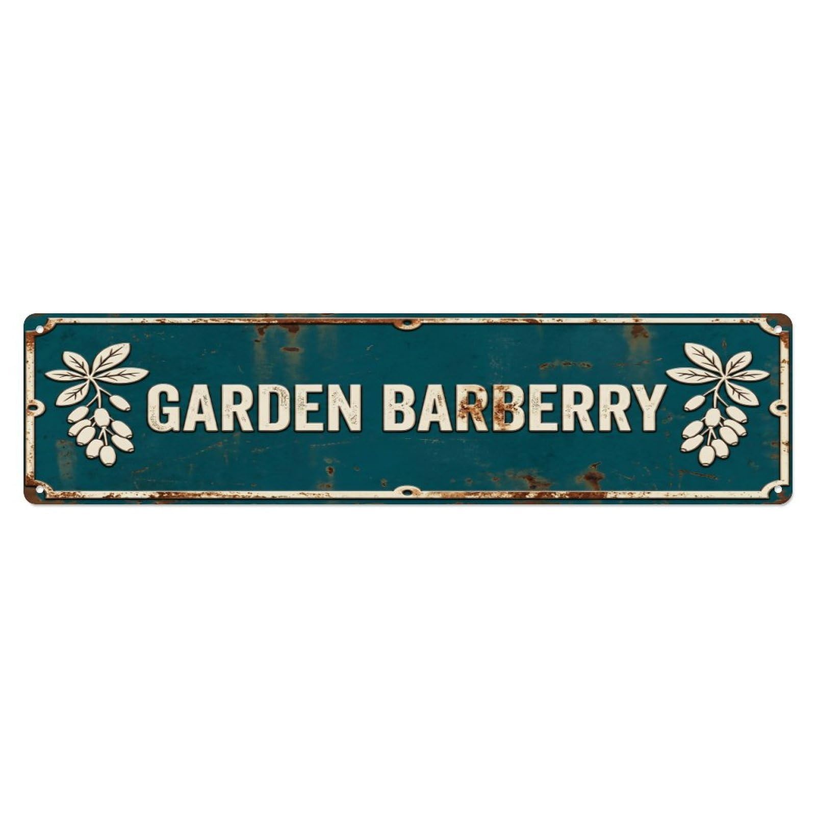 GARDEN BARBERRY Vintage Berry Rustic Farmhouse Metal Tin Sign