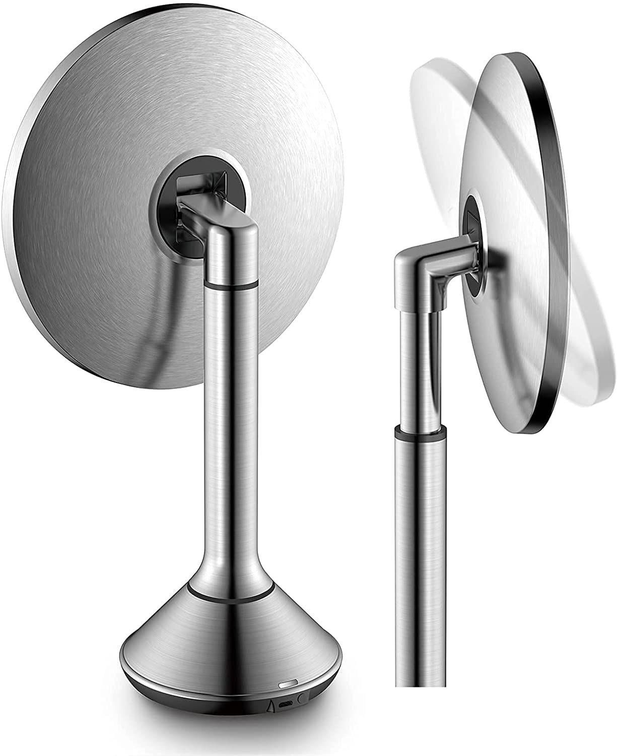 Espejo de Maquillaje de Mesa LED inductivo de Mano, Espejos de tocador de encimera de 8 Pulgadas con luz, Espejo cosmético Iluminado con rotación de Aumento 5X, CP (BR A) (BR A)