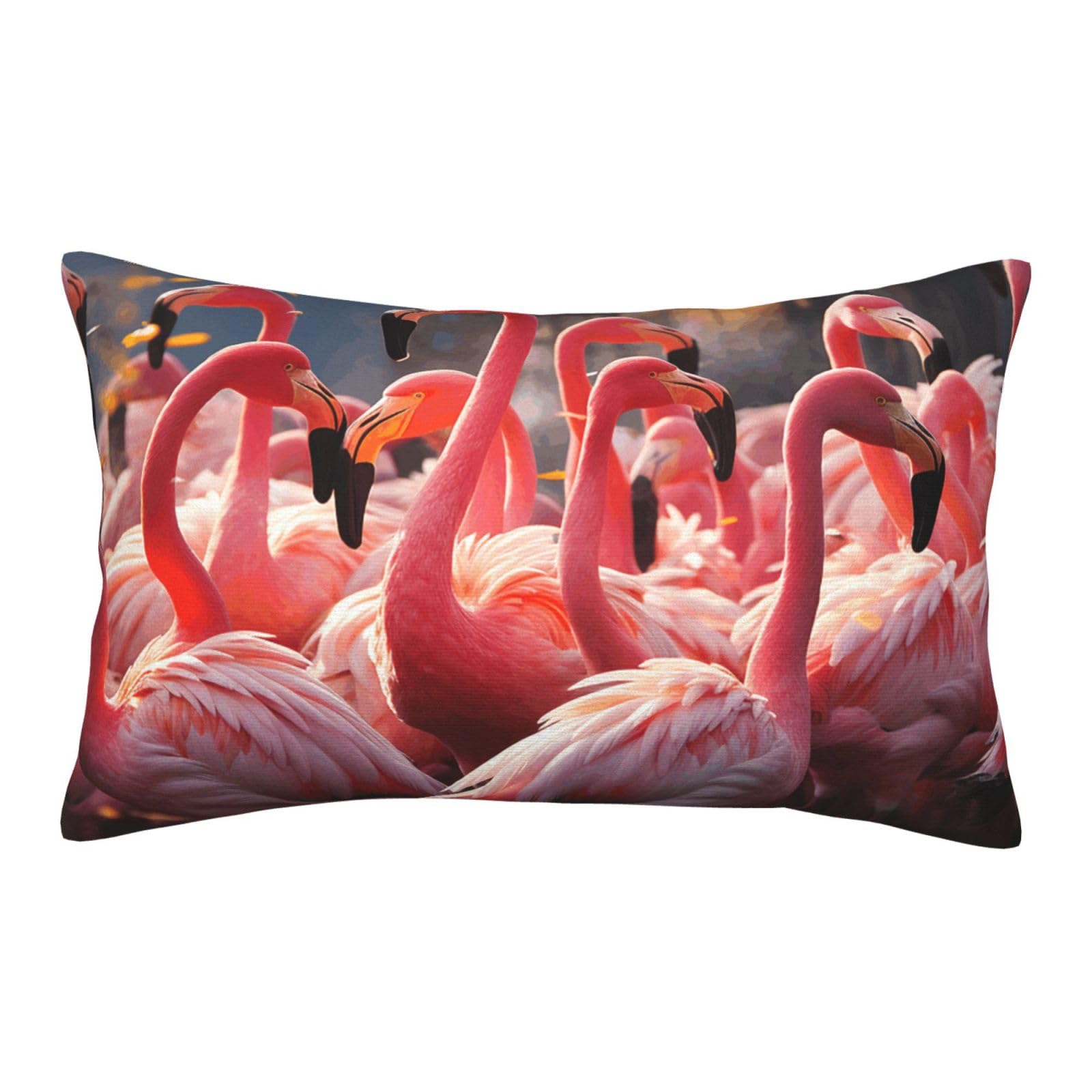 Velvet Pillowcases 14"x20" Ultra Soft Breathable Pillow Cases, Luxury Fuzzy Throw Pillow Covers with Zipper, Flamingos Partying Pillow Shams All Seasons Decorative Cushion Cases for Couch