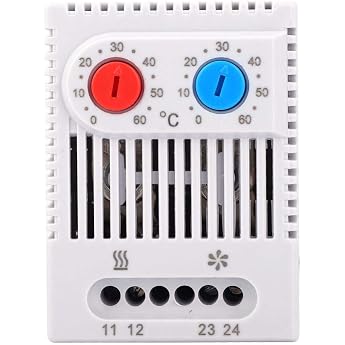 Temperature Controller, PC Temperature Controller Switch Open/Close Supports 12-250V Wide Voltage Input Adjustable Mechanical