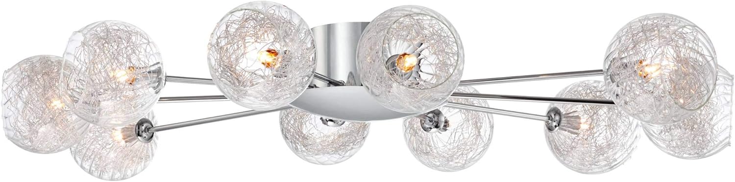 Buy 1 get 1 🔥 Wired Modern Ceiling Light Flush Mount Fixture Sputnik Chrome 38 Wide 10-Light Glass Orb for Bedroom Kitchen Living Room Hallway Bathroom - Possini Euro Design One-Day Sale: Up to 40% Off Wired Modern Ceiling Light Flush Mount Fixture Sputnik Chrome 38 Wide 10-Light Glass Orb for Bedroom Kitchen Living Room Hallway Bathroom - Possini Euro Design