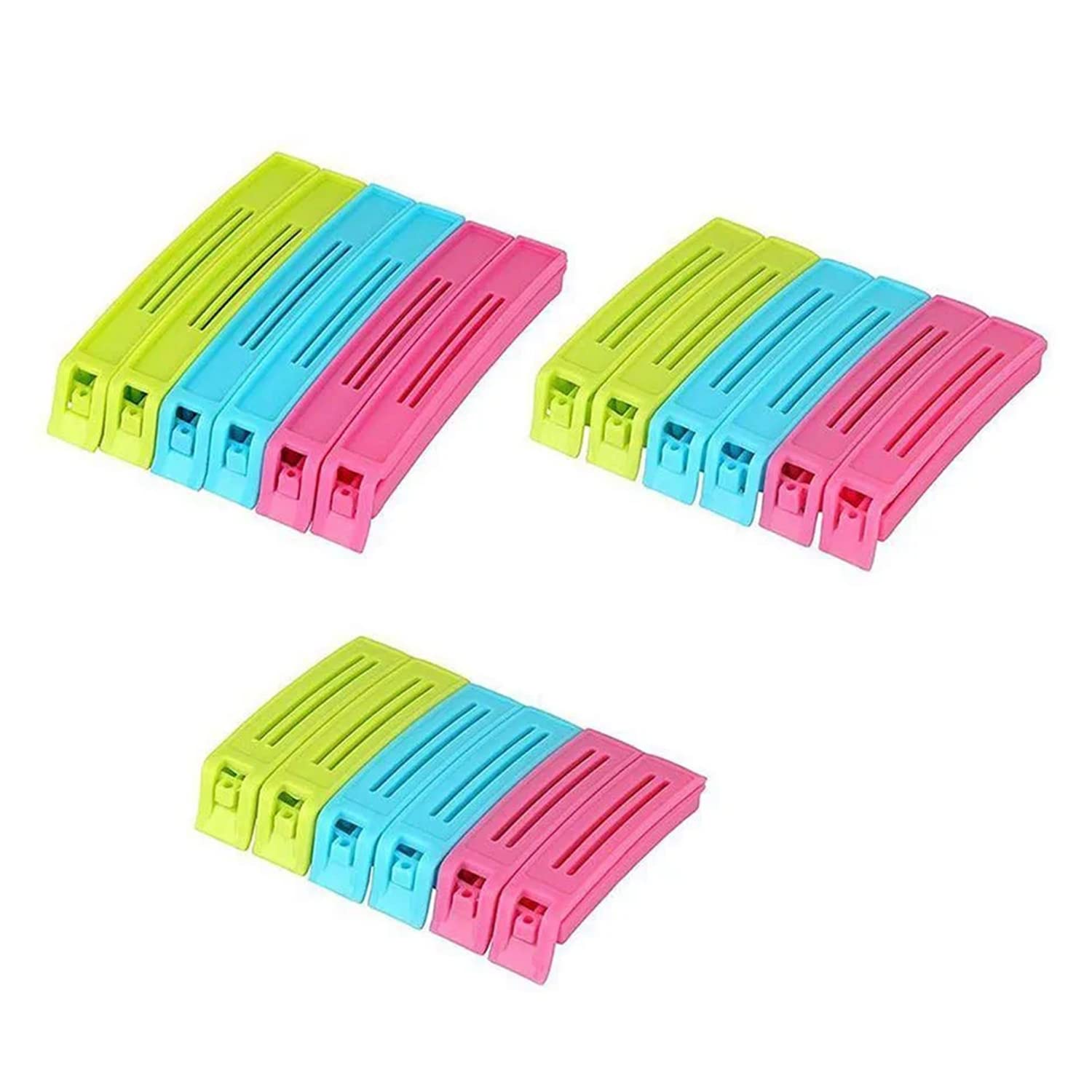 Plastic Sealing Bag Clips, Food Clip Box (Multicolour) - Pack of 18