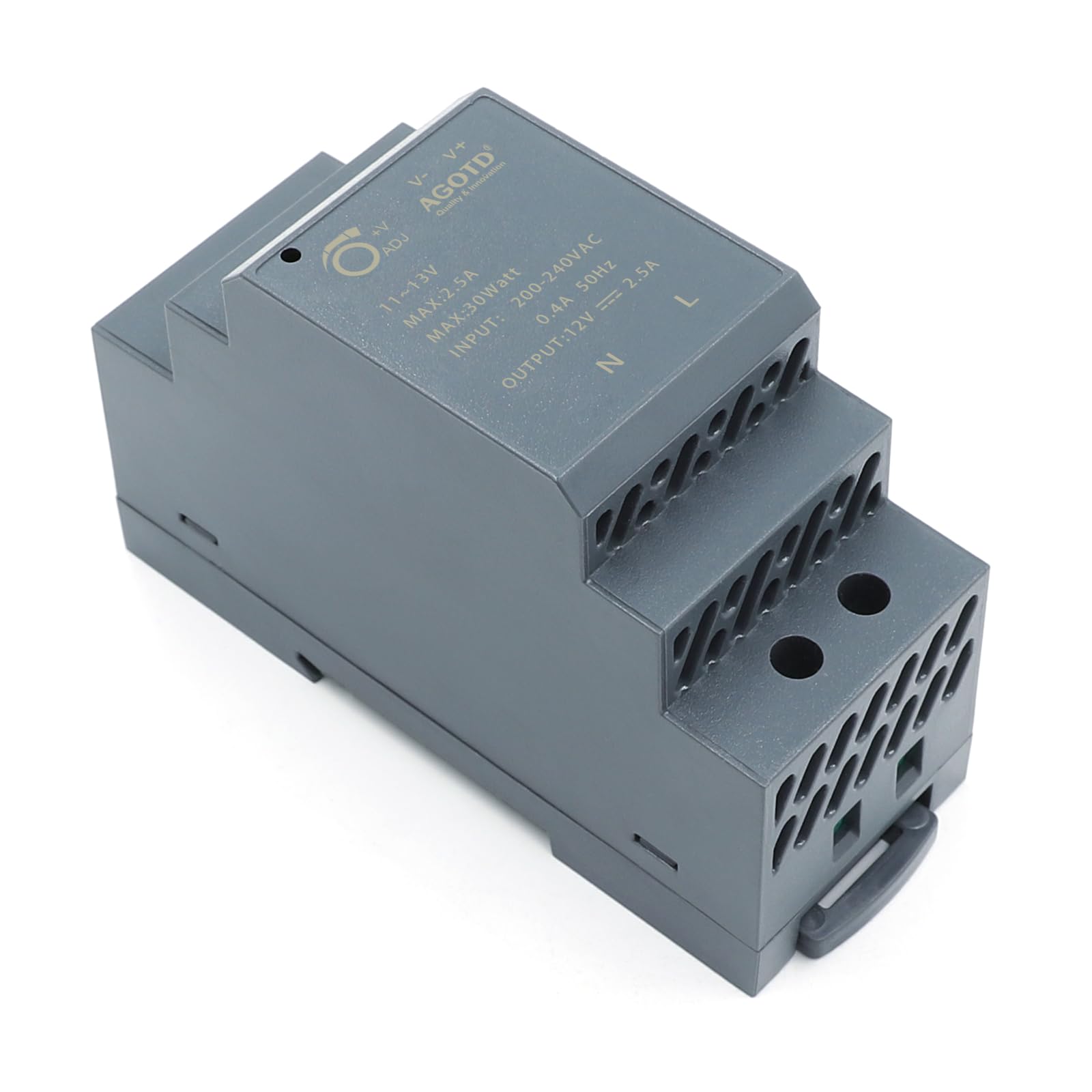 AGOTD Hutschienen Netzteil 30 W, 12 V, 2.5 A DIN Rail Netzteil