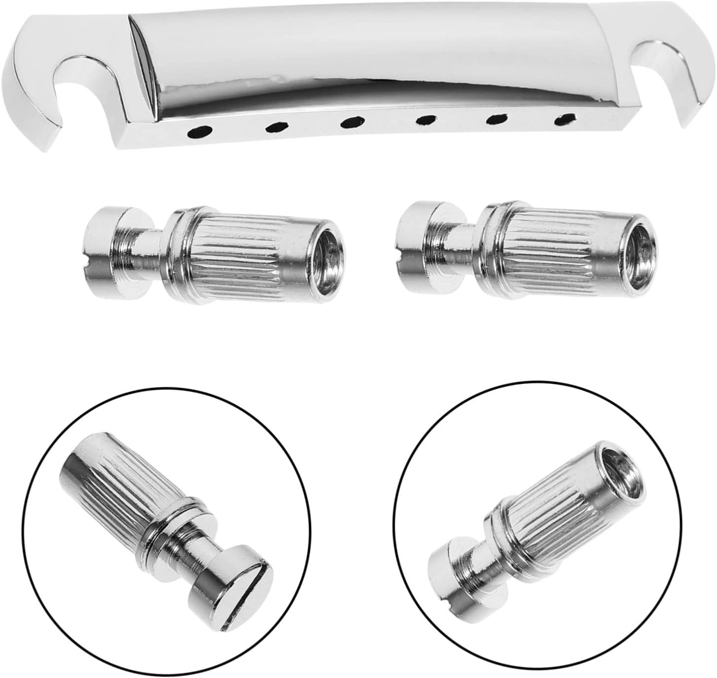 1Set Guitar Bridge Tailpiece with Screws Durable Silver Electric Guitar Replacement Part for Easy Installation