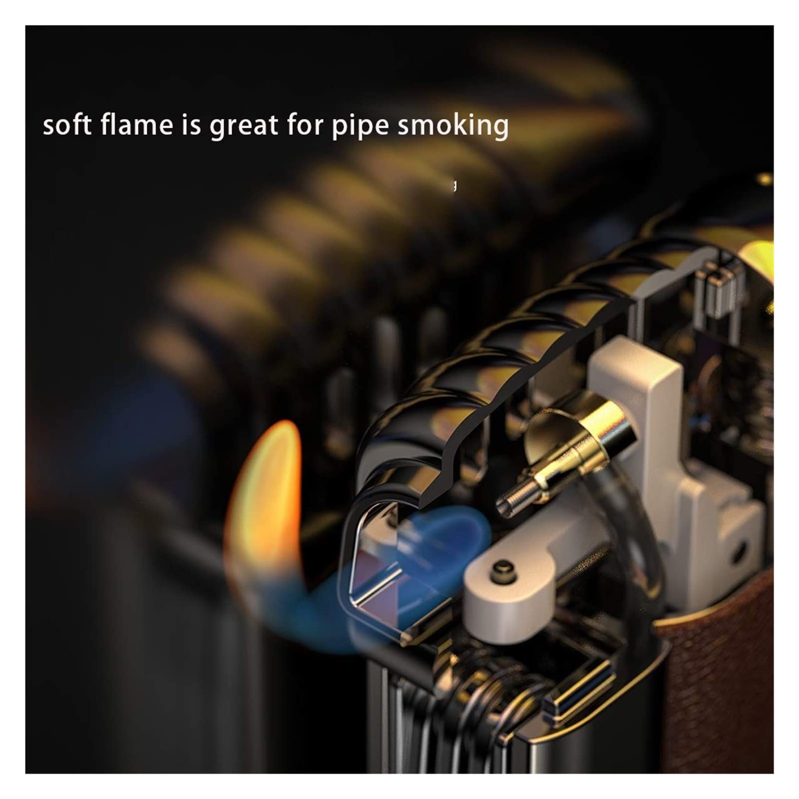 Briquet à Pipe Rechargeable Butane - Flamme Coudée + 3 Outils Nettoyage - Cadeau Fumeur