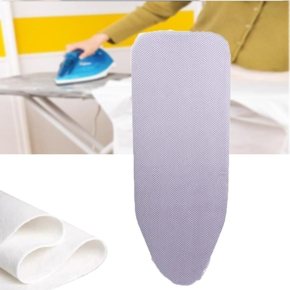 Copri ASSE da Stiro, Copriasse da Stiro e sottoasse da Stiro 12x35 Pollici in Cotone Resistente al Calore Multicolore(Grey Grid)