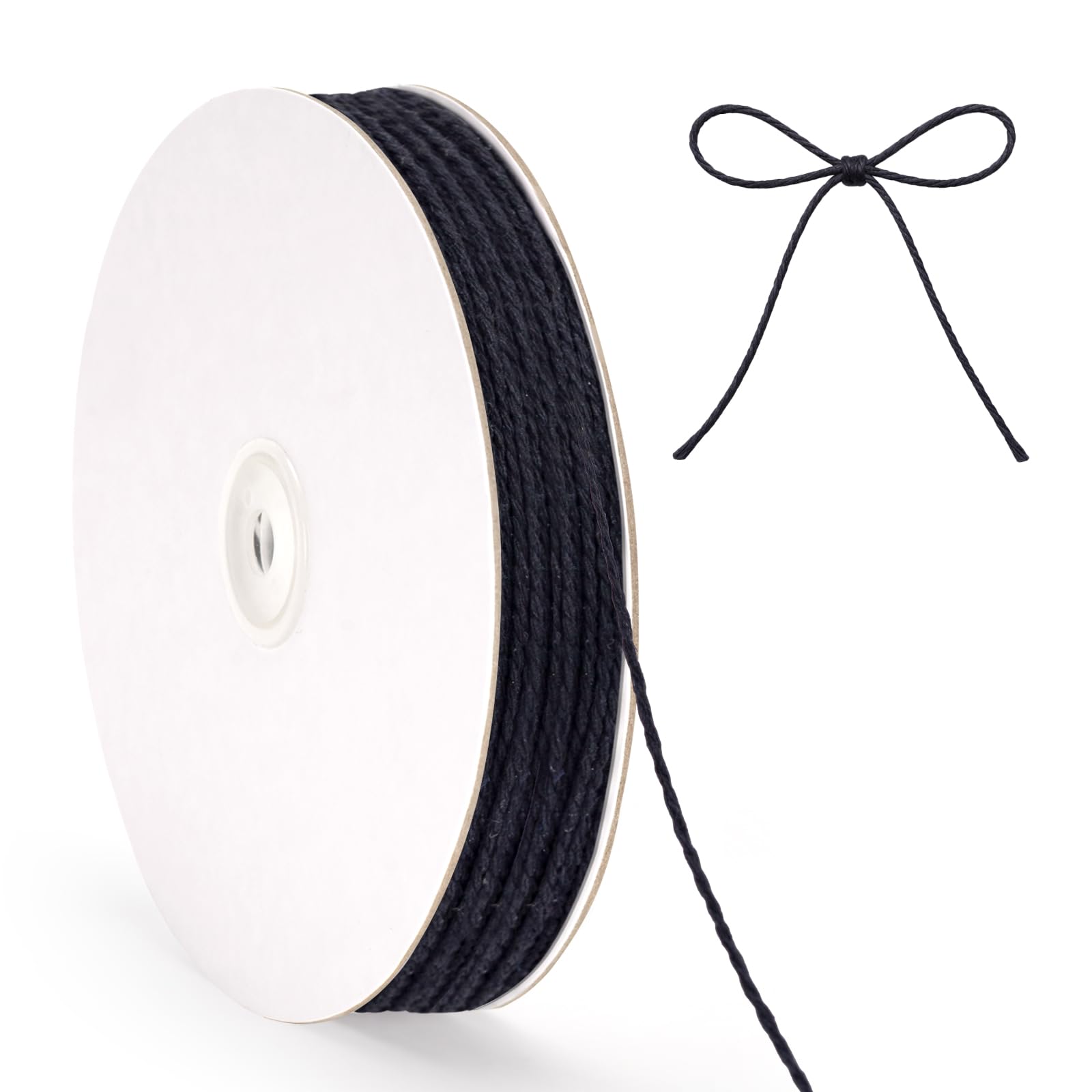 G2PLUS 2mm Black Cotton String Twine, 100m Gift Wrapping String for DIY Crafting, Gardening, Decoration — image 1
