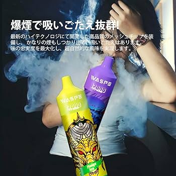 Amazon | 電子タバコ 使い捨てWASPE 12000回吸引可能 持ち運び