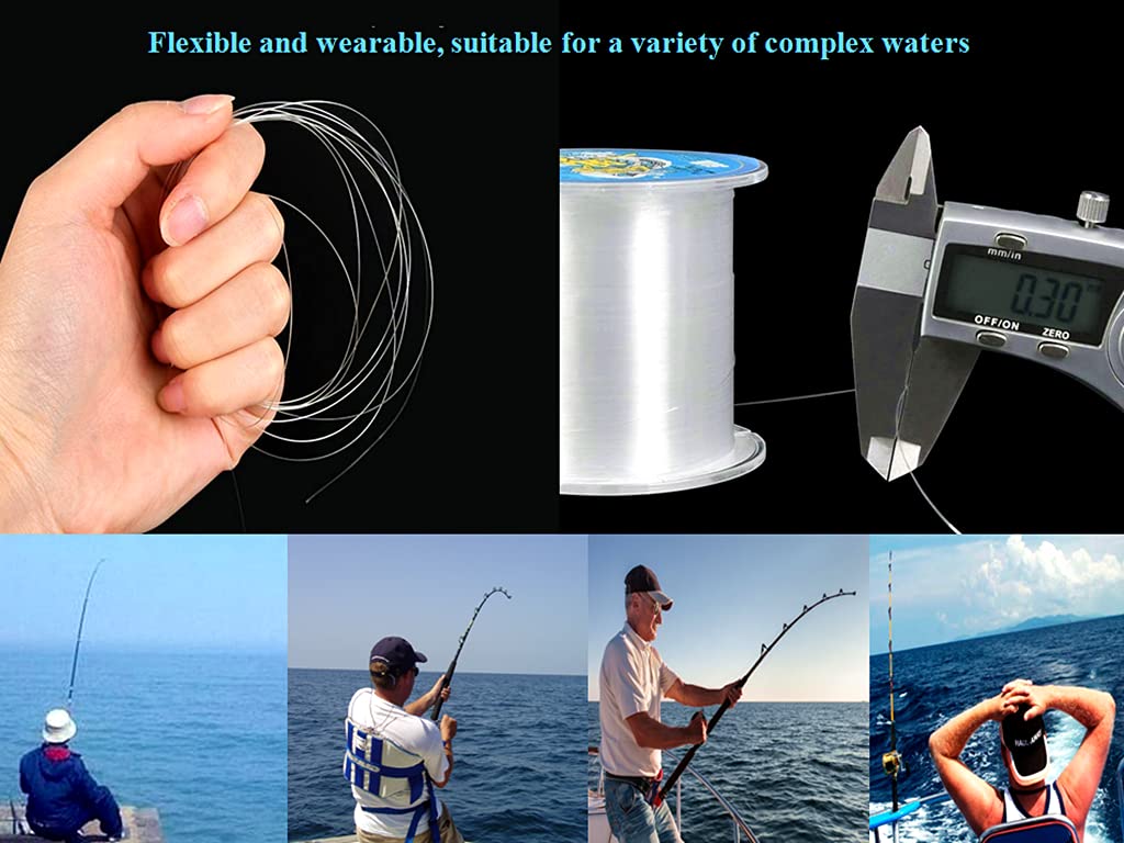 Parker Hilo de Pescar Transparente, Nylon Linea de Pesca, Monofilamento, Profesional Sedal de Pesca, Alfombra, Trucha (500M, 0.26 MM)