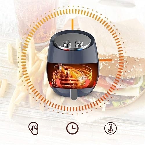 Miniatura 6 de Horno freidora de aire, freidora eléctrica de aire caliente, 1400 vatios, cocina con control de temperatura, apagado automático, sin BPA, cesta
