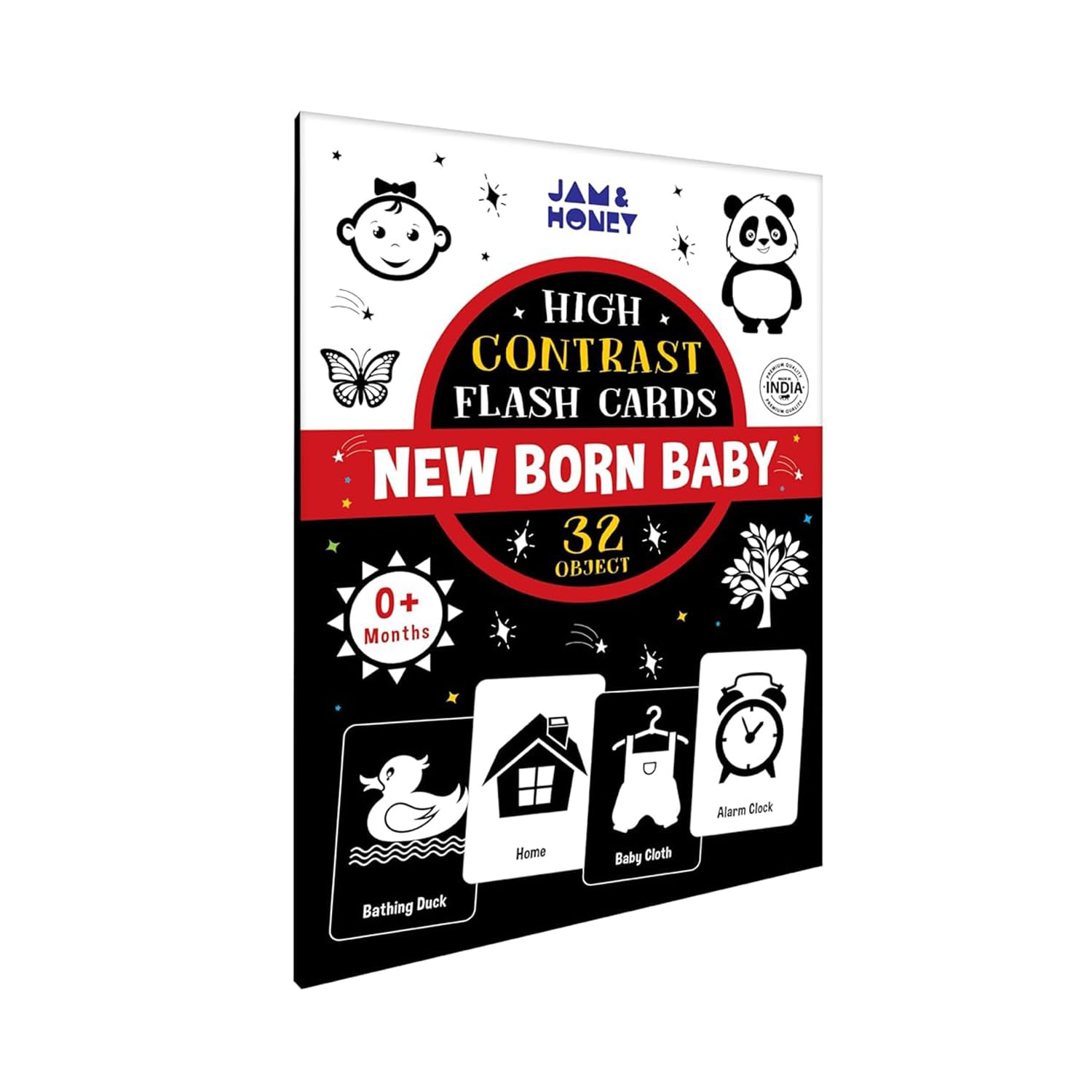 Amazon Brand - Jam & Honey High Contrast Flash Cards for Babies & Toddlers | Newborn Visual Stimulation | Cognitive, Visual & Language Development Tools | Educational Toy | BIS Approved (Set of 16) (B0CZTVQH5W) Amazon Price History, Amazon Price Tracker