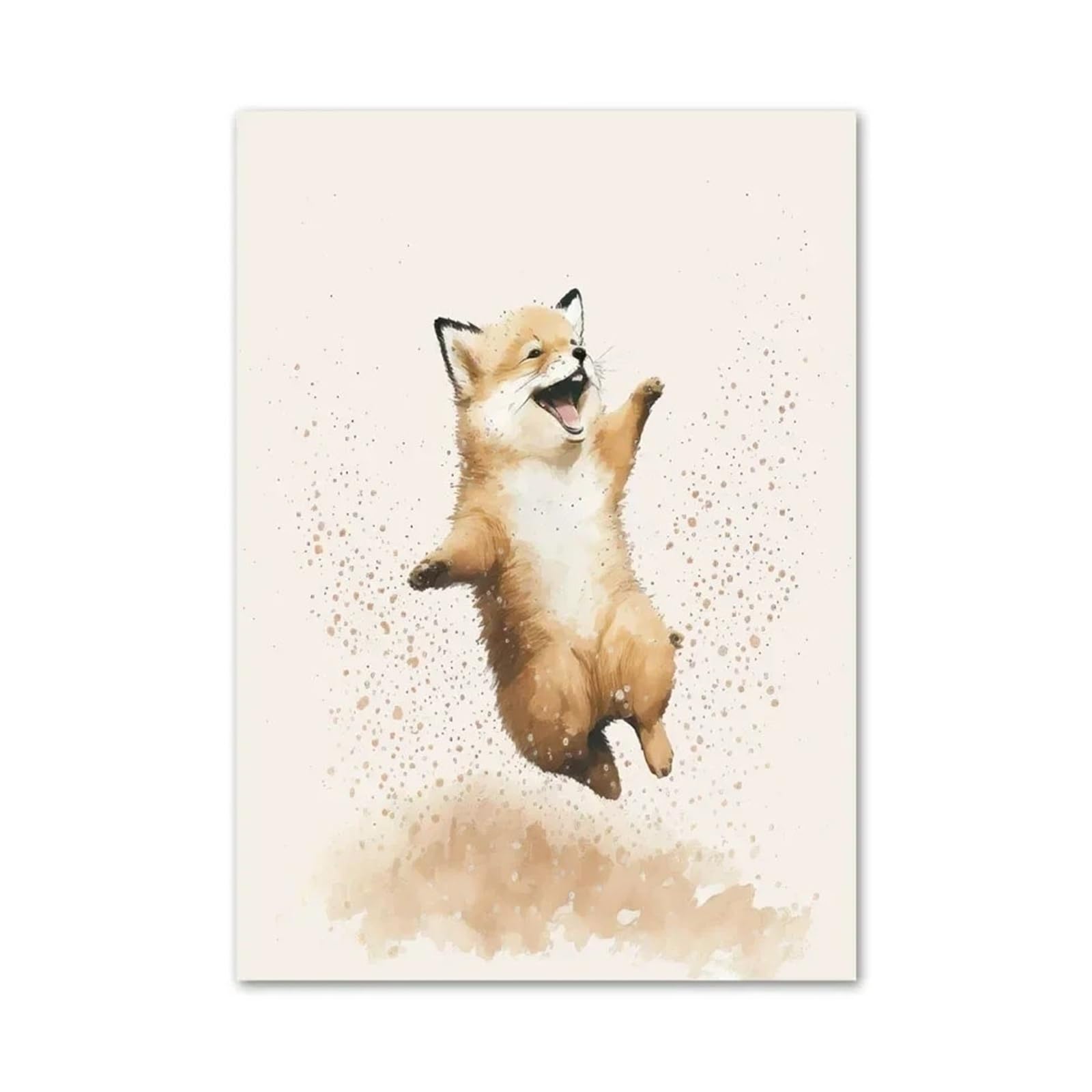 BYAMBD Aesthetic Pictures Smile Lion Sloth Rabbit Tiger Elephant Fox Dog Wall Art Canvas Posters Cute Animals Prints Nursery Home