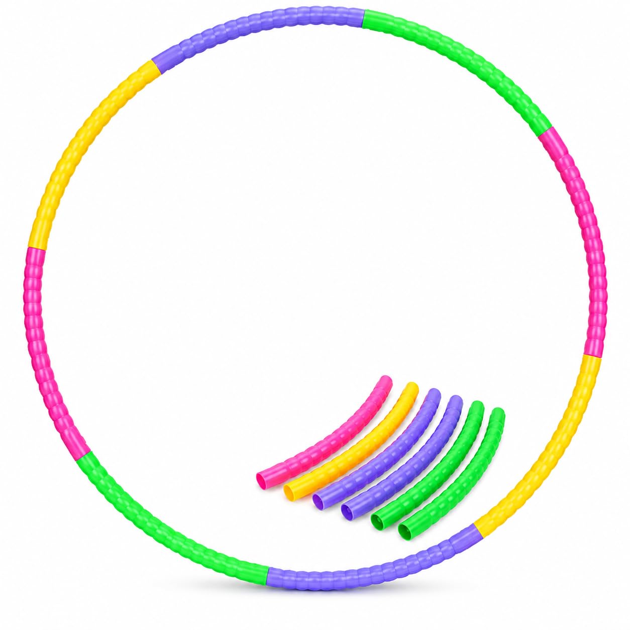 8pcs Hula Hoops, Weighted Hula Hoop for Adults, Adjustable Hula Hoop Set, Hoola Hoops for Fitness, Exercise, Waist Training and Indoor Outdoor Activity