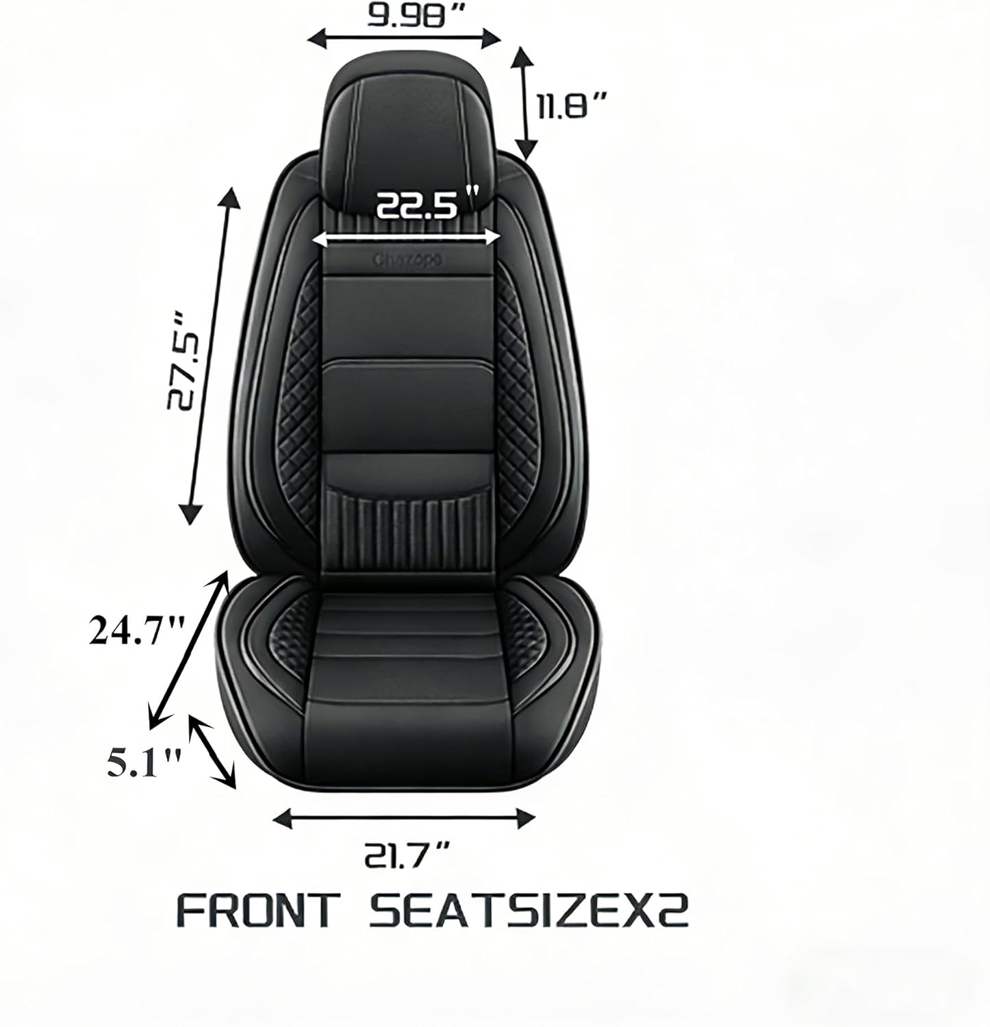 Chezope Leather Seat Covers, Beige Car Seat Covers Front Pair, Breathable Car Seat Protectors, Wear-Resistant Car Accessories, Universal Fit for Most Cars,SUVs Truck (Beige-Solid, Front Pair)