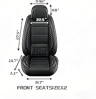 Vista 7 de Chezope - Fundas de asiento de cuero, par delantero de color beige, protectores de asiento de coche transpirables, accesorios de coche resistentes