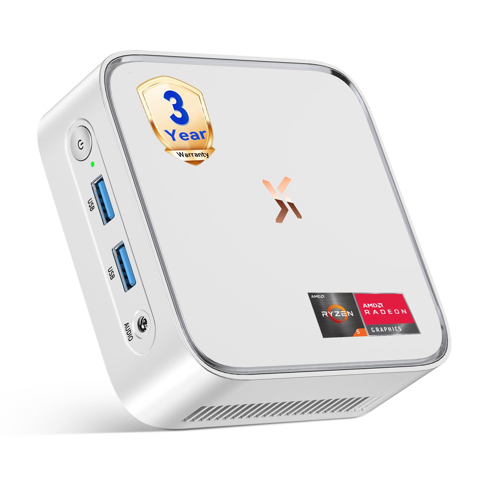 Huidun H80 Mini PC Win 11 Pro, AMD Ryzen 5 16GB RAM 512GB SSD, Micro Desktop Computer, Grafica Radeon Vega 8, 4K@60Hz UHD, Silenzioso per Ufficio, Studio e Automazione 24/7, Garanzia 3 Anni