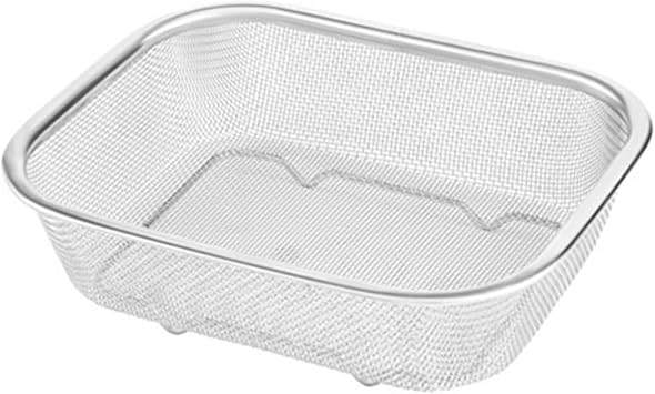 Rectangle Colander Basket - Stainless Steel Mesh, Durable Kitchen Sieve