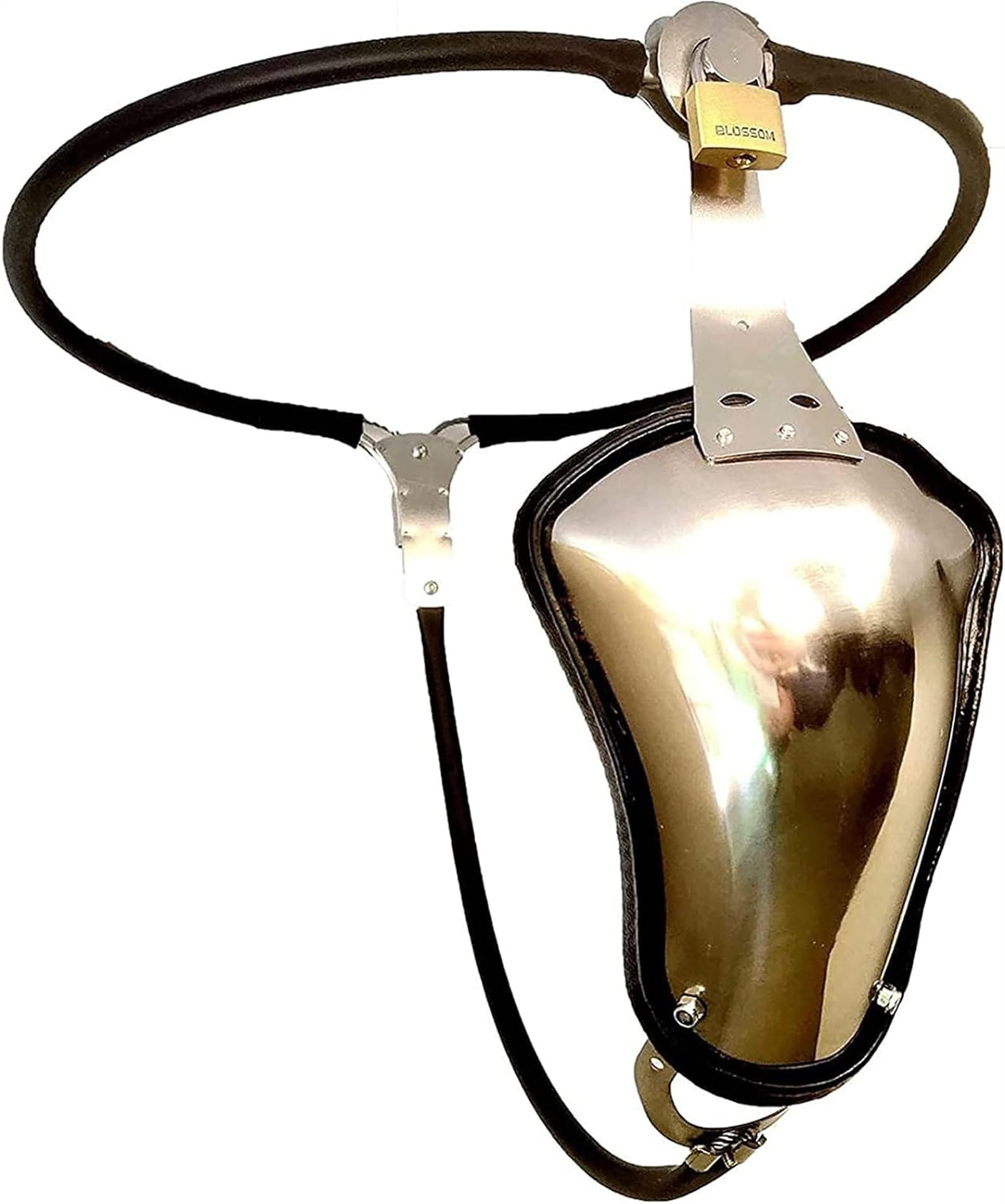 Cintura di castità in acciaio inossidabile con gabbia for il pene e plug anale rimovibile, set di biancheria intima bondage, giocattoli sessuali for uomini e donne(Waist 70~76cm)