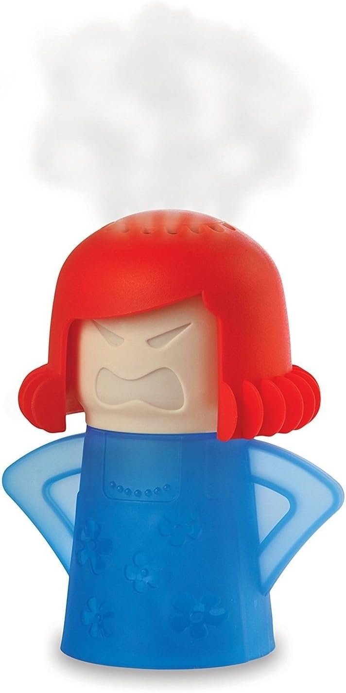 Angry Mama Steam Microwave cleaner• Easily Clean in Minutes•Kitchen Cleaning Tool•Vinegar and Water• Home Gadget (Blue Base)