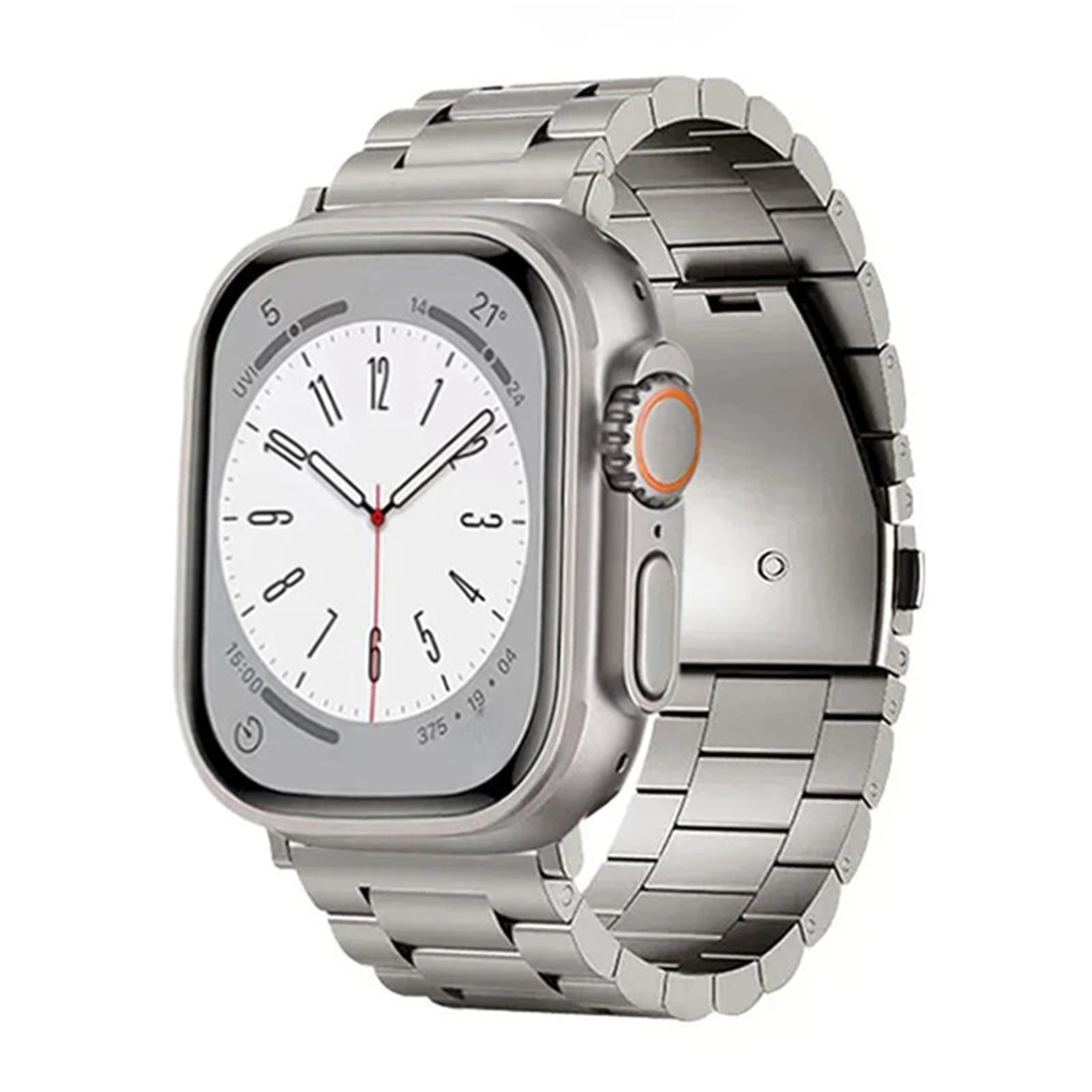 Kompatybilny z Apple Watch 49 mm, 45 mm, 44 mm, 42 mm, 41 mm, 40 mm, 38 mm, tytanowy zamiennik paska do iWatch Ultra 1, 2, serii 9, 8, 7, 6, 5, 4, 3, 2, 1, SE