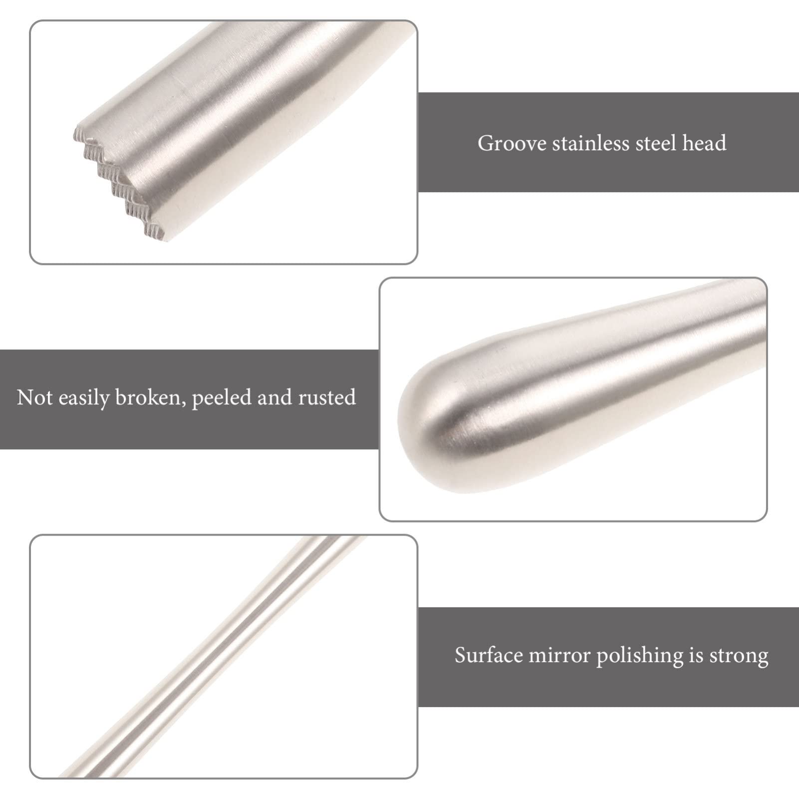 Hemoton Mixing Glass Bartender Metal Stir Sticks Stainless Steel Cocktail Muddler Bar Stick Fruit Mixer Professional Bar Tool Ice Hammer Fruit Cocktail