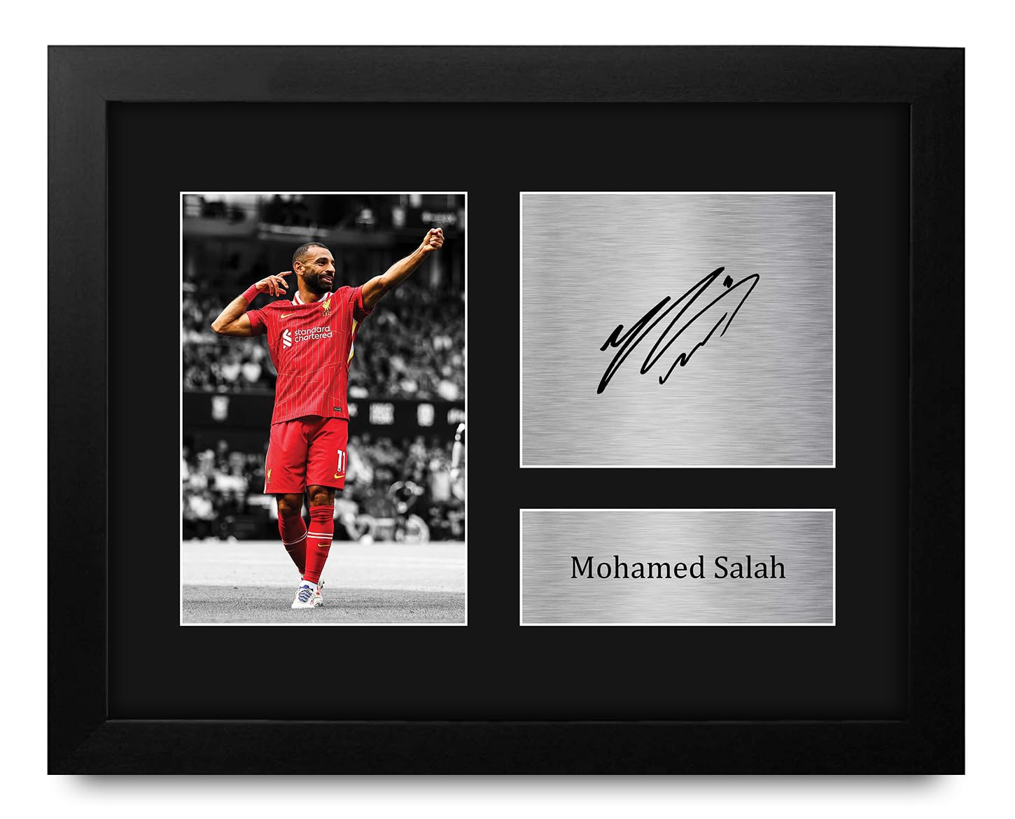 HWC Trading USL Framed Mohamed Mo Salah Gifts Printed Signed Autograph Picture for Soccer Fans and Supporters - US Letter Size