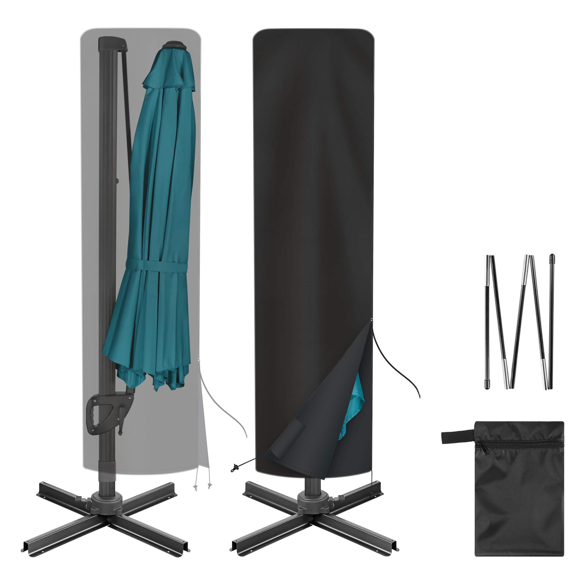 Jarka&Co Cantilever Umbrella Covers Black with Bag