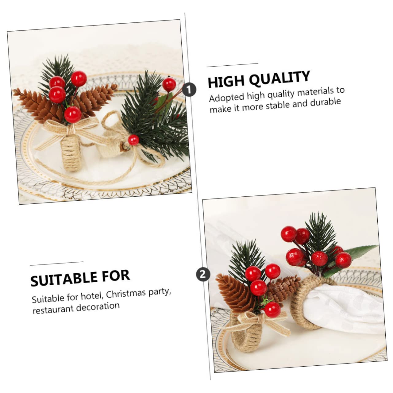 Alipis 18stücke Weihnachtsserviettenringe Mit Und Beeren Festliche Tischdekoration Für Partys Hochzeiten Und Besondere Anlässe Serviettenhalter Aus Hochwertigem Material Für Zuhause