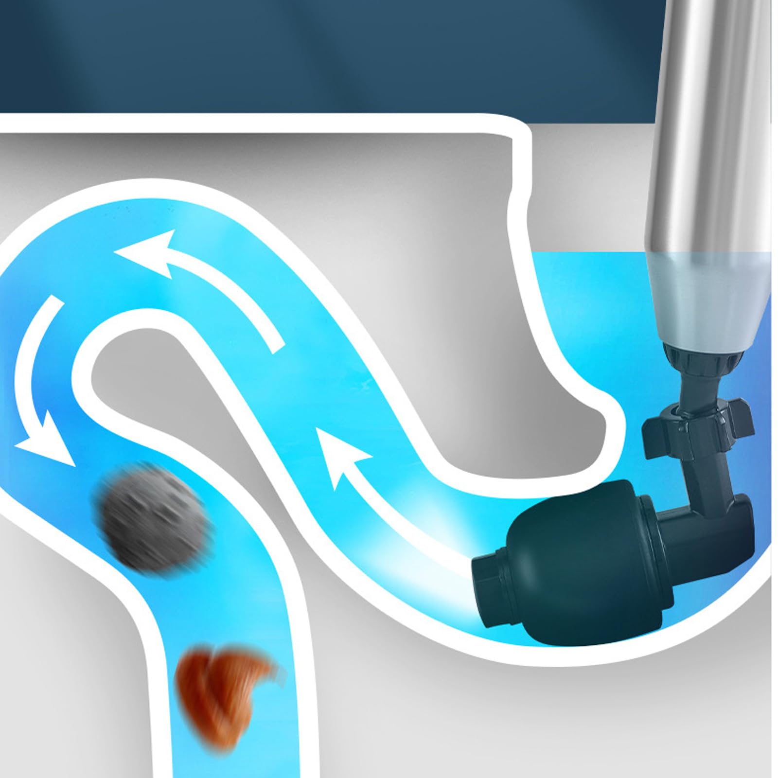 Pompa do odpływów, wysokociśnieniowy sprzęt do czyszczenia rur sprężonym powietrzem, zestaw do pompowania toalet z 4 wymiennymi głowicami, pompa do czyszczenia rur, szczotka do toalet i umywalki