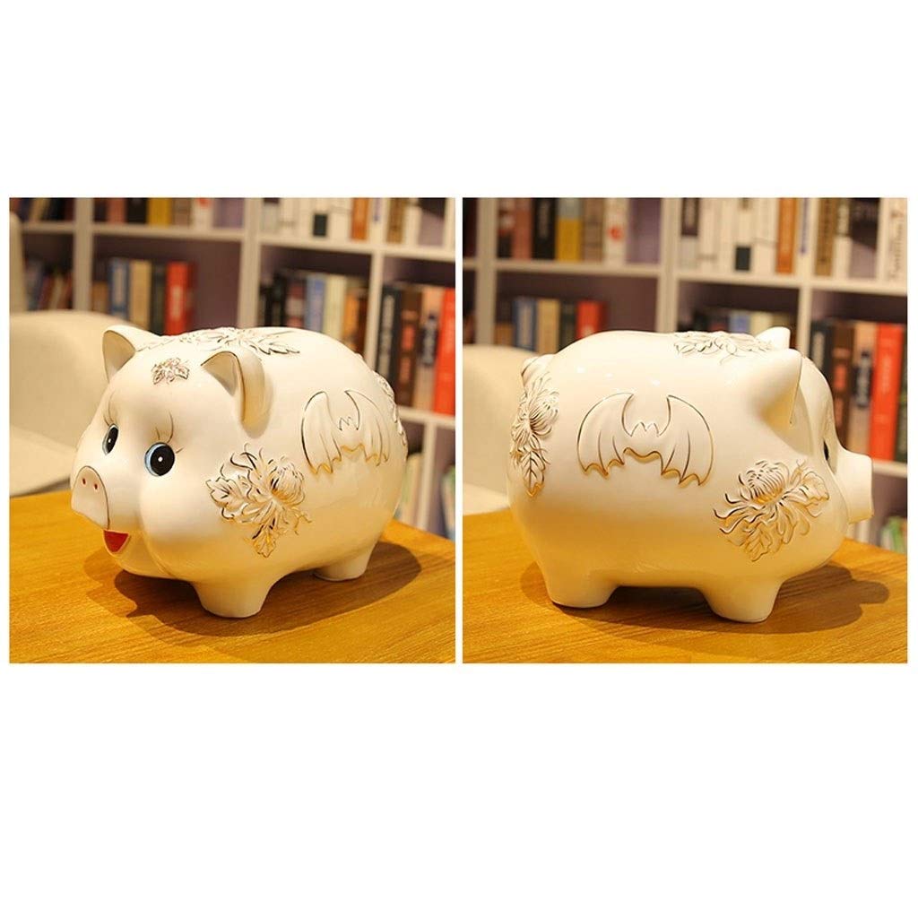 貯金箱 貯金箱かわいい貯金箱大人貯蓄銀行貯金箱コイン銀行貯蓄ジャーボックス少年少女のためのクリスマスギフト 貯金箱 (Size : セラミック貯金箱,  シミュレーション樹脂豚コイン貯金箱 Amazon.co.jp: 貯金箱 セラミック豚貯金箱大容量コイン貯金箱現金箱パーフェクト ...