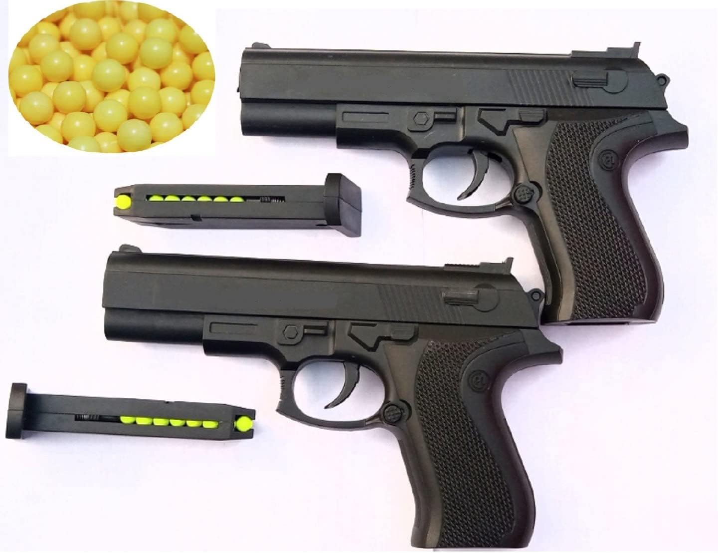 Pack of 2 Mouser Toy Gun with BB Bullets for Kids Fun, Police Role, Army Role, Birthday Gift Pistol Gun Toy with 240 BB Bullets
