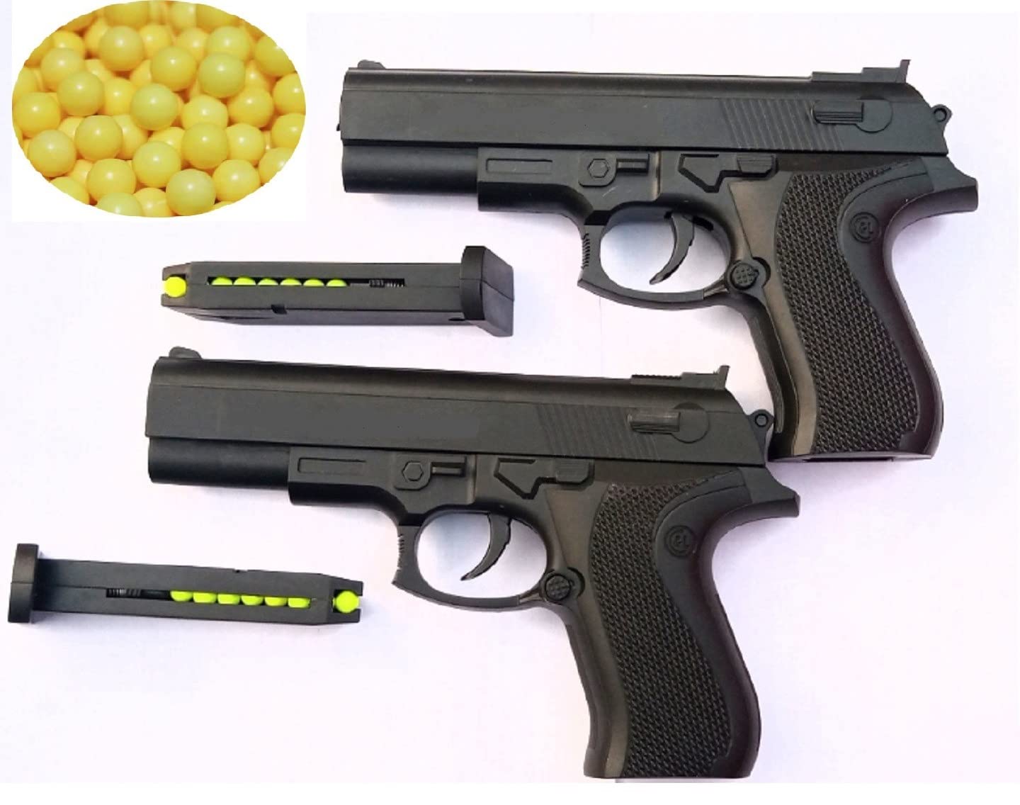 Pack of 2 Mouser Toy Gun with BB Bullets for Kids Fun, Police Role, Army Role, Birthday Gift Pistol Gun Toy with 240 BB Bullets