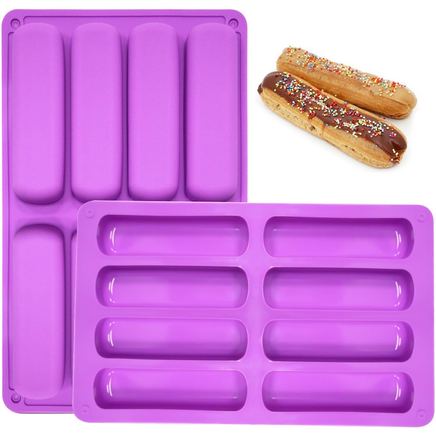 YXHZVON Moules En Silicone Pour Barres Céréales - 2 Pièces 8 Cavités