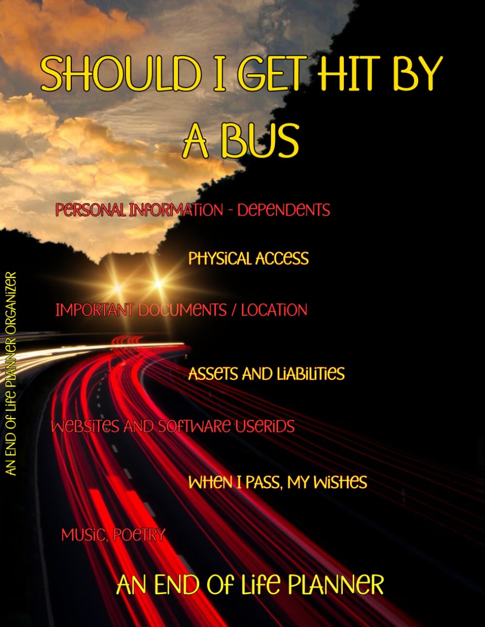 SHOULD I GET HIT BY A BUS - An End of Life Planner Organizer: Caring for Those left Behind