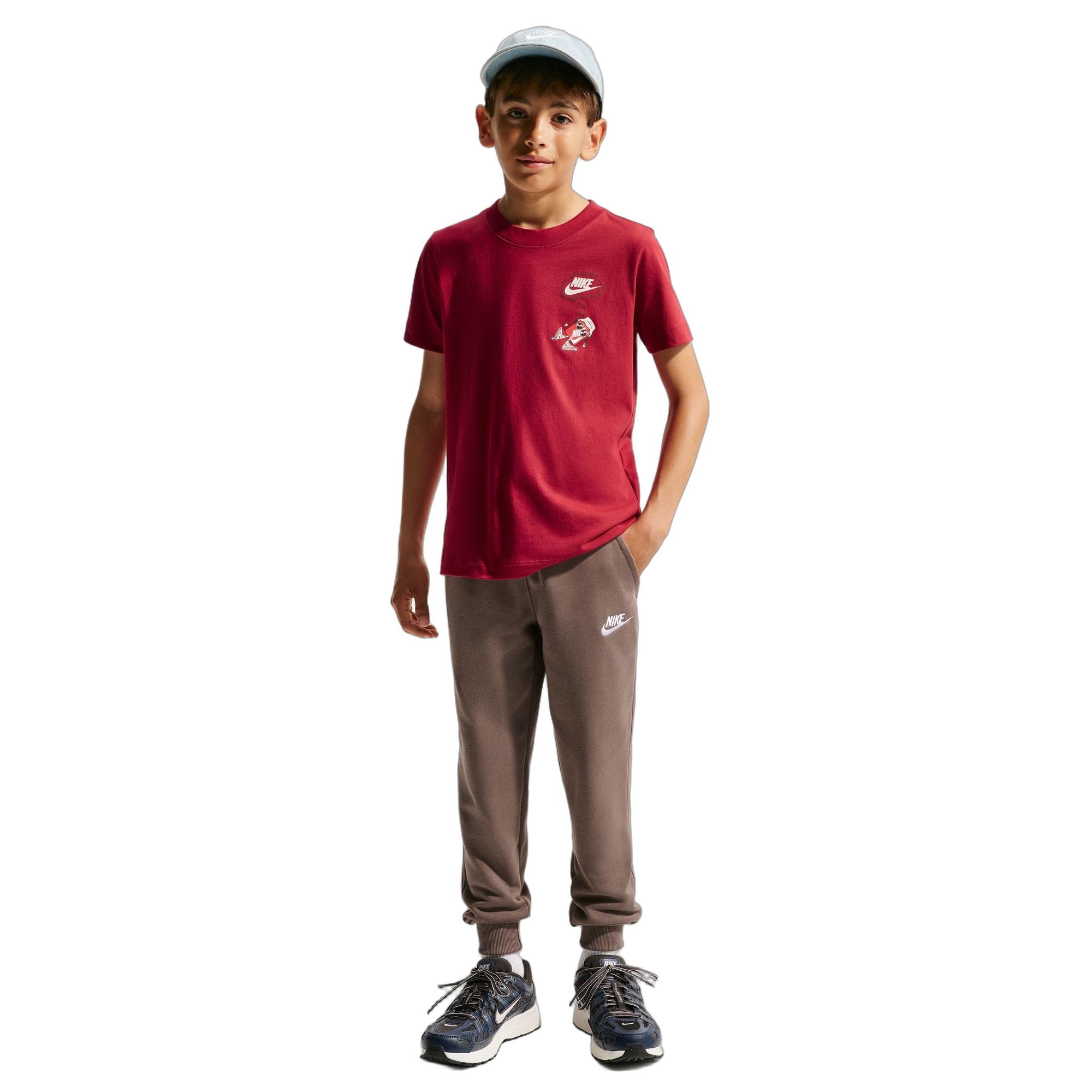 Unisex Big Kids' Sportswear Club Boxy Rest T-Shirt - Boys and Girls