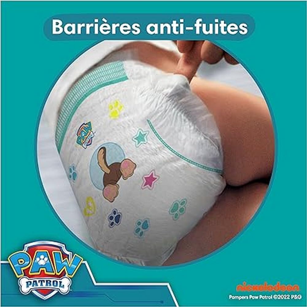 Pampers Baby-Dry, Talla 5, 186 Pañales, 11-16kg, Al Rescate Contra Los Chorros Gracias A Una Protección Integral Hasta 12h, Edición Limitada con Patrulla Canina, Pack de 1 Mes