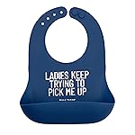 Bella Tunno Baby Bib for Eating, Waterproof Silicone Bib with Large Food Catcher, Adjustable Fit for Babies 4-12 months & Toddlers 1-3 Years, Boys & Girls, Pick Me Up