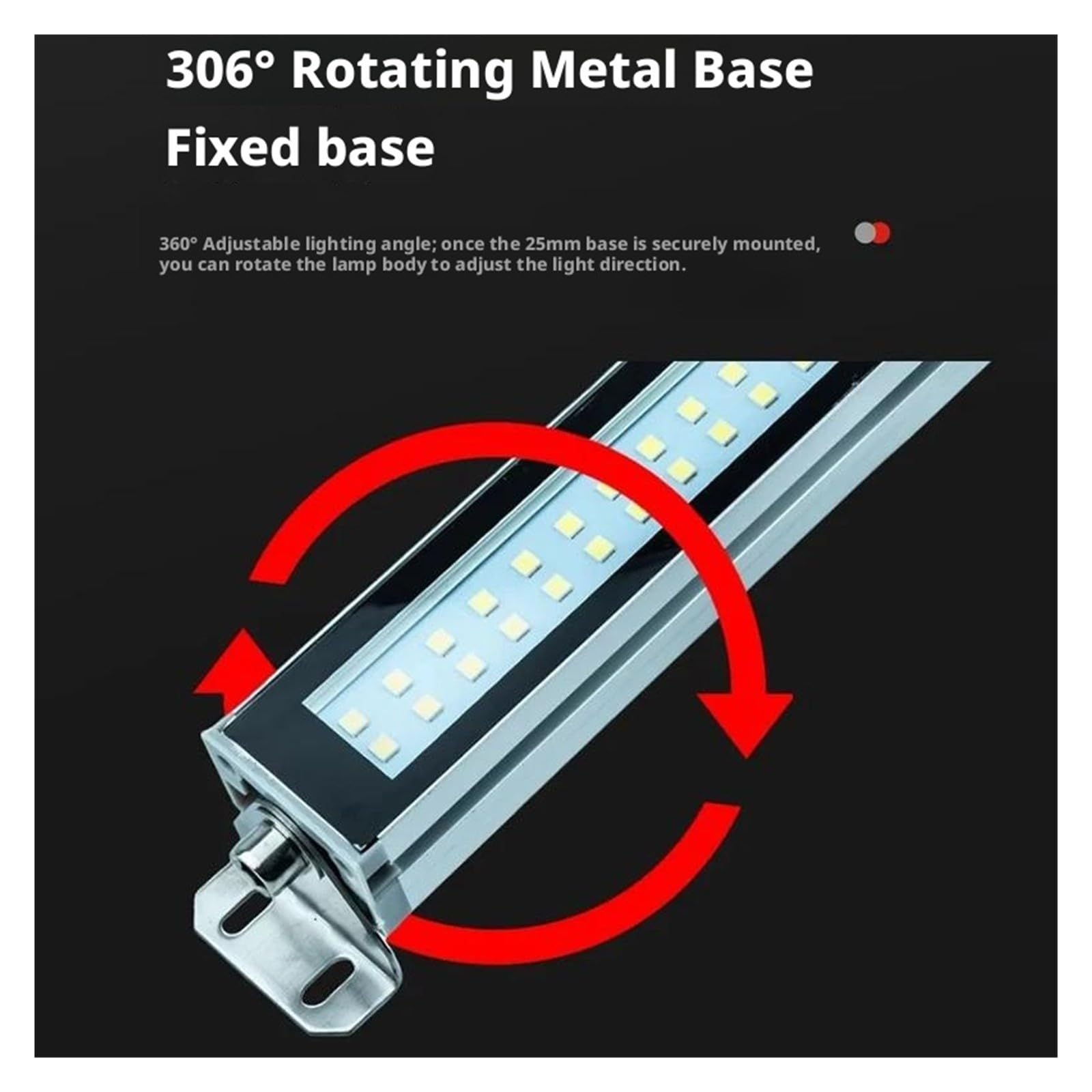 Lampa Robocza LED Do Obrabiarek AC/DC IP66 Wodoodporna 22-53CM